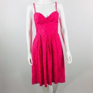Lilly Pulitzer Sundress Hot Pink Eyelets 2 Cotton